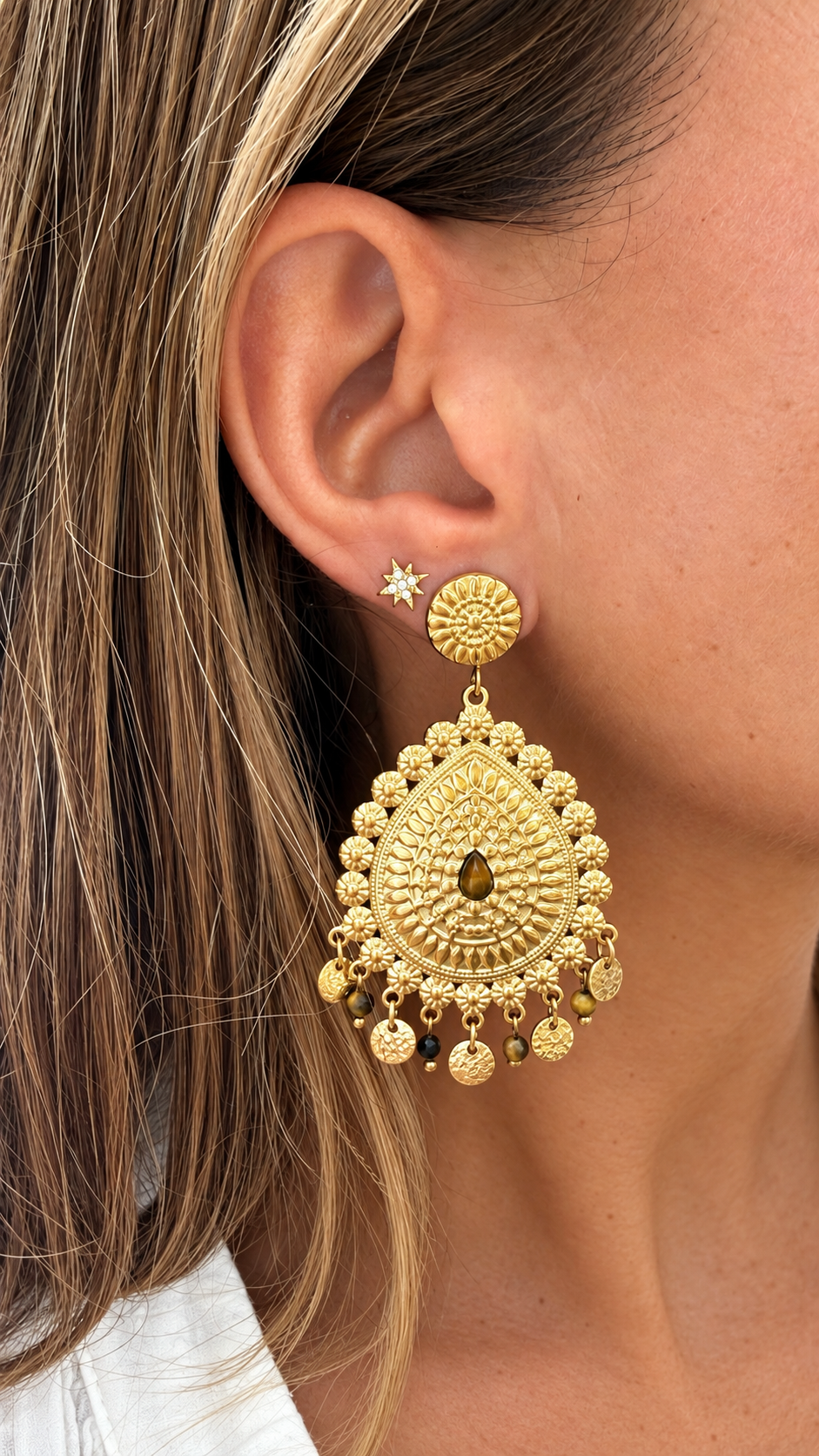 PENDIENTES PARIS OJO DE TIGRE