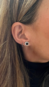 PENDIENTES ROSETON NEGRO CIRCONITAS