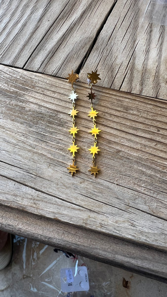 PENDIENTES LARGOS SEIS ESTRELLAS