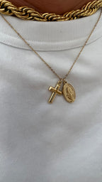 COLLAR CRUZ Y VIRGEN MILAGROSA