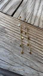 PENDIENTES LARGOS CADENITA ESTRELLAS