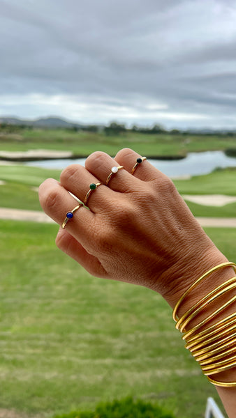 ANILLOS FINOS CON PIEDRA DE COLOR