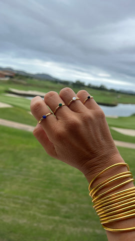 ANILLOS FINOS CON PIEDRA DE COLOR