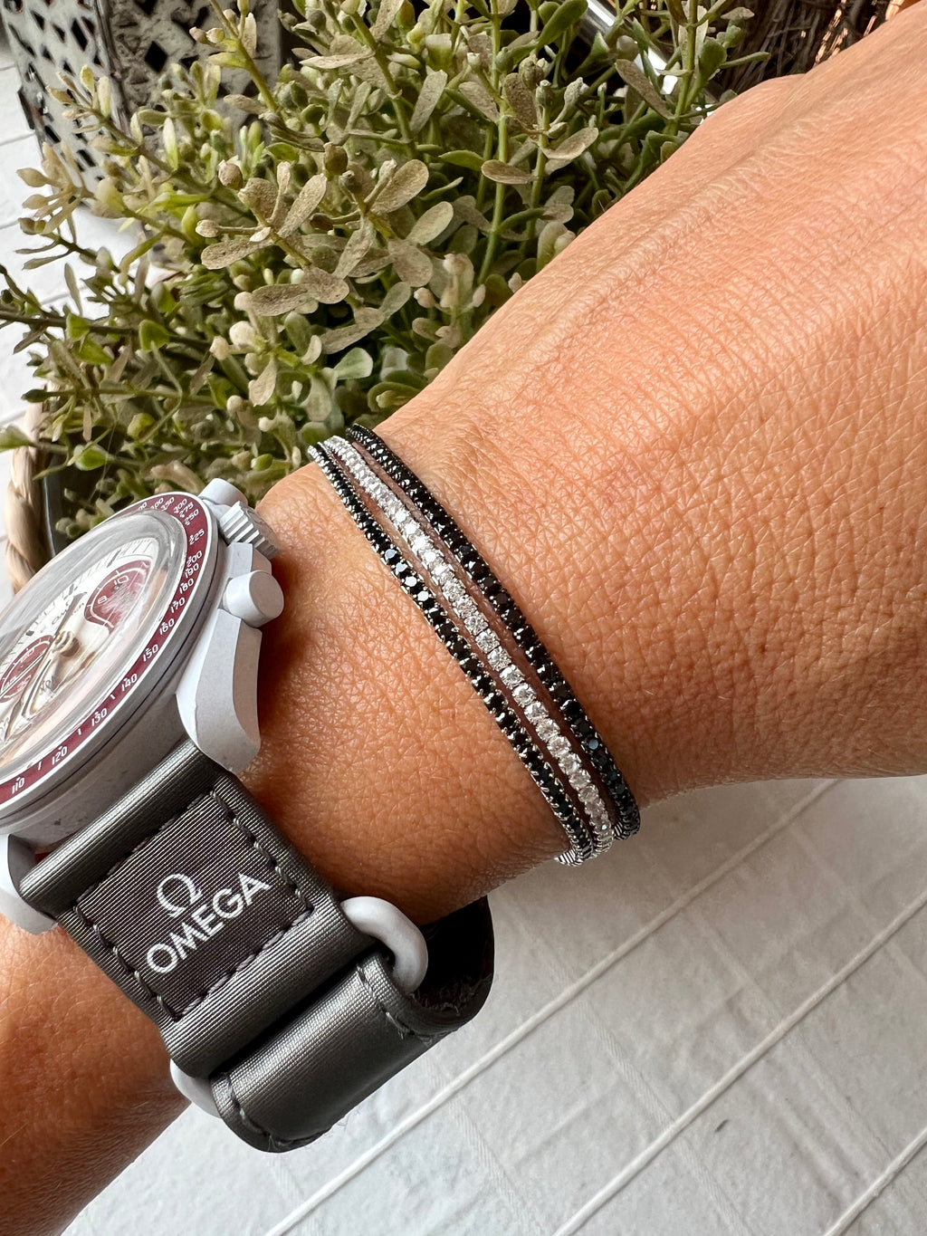 PULSERA RIVIERE DE CIRCONITAS EN PLATA DE LEY