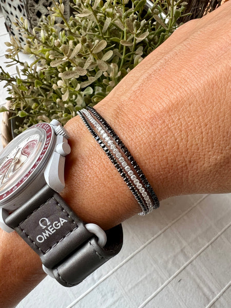 PULSERA RIVIERE DE CIRCONITAS EN PLATA DE LEY