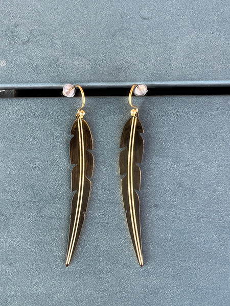 PENDIENTES LARGOS PLUMA