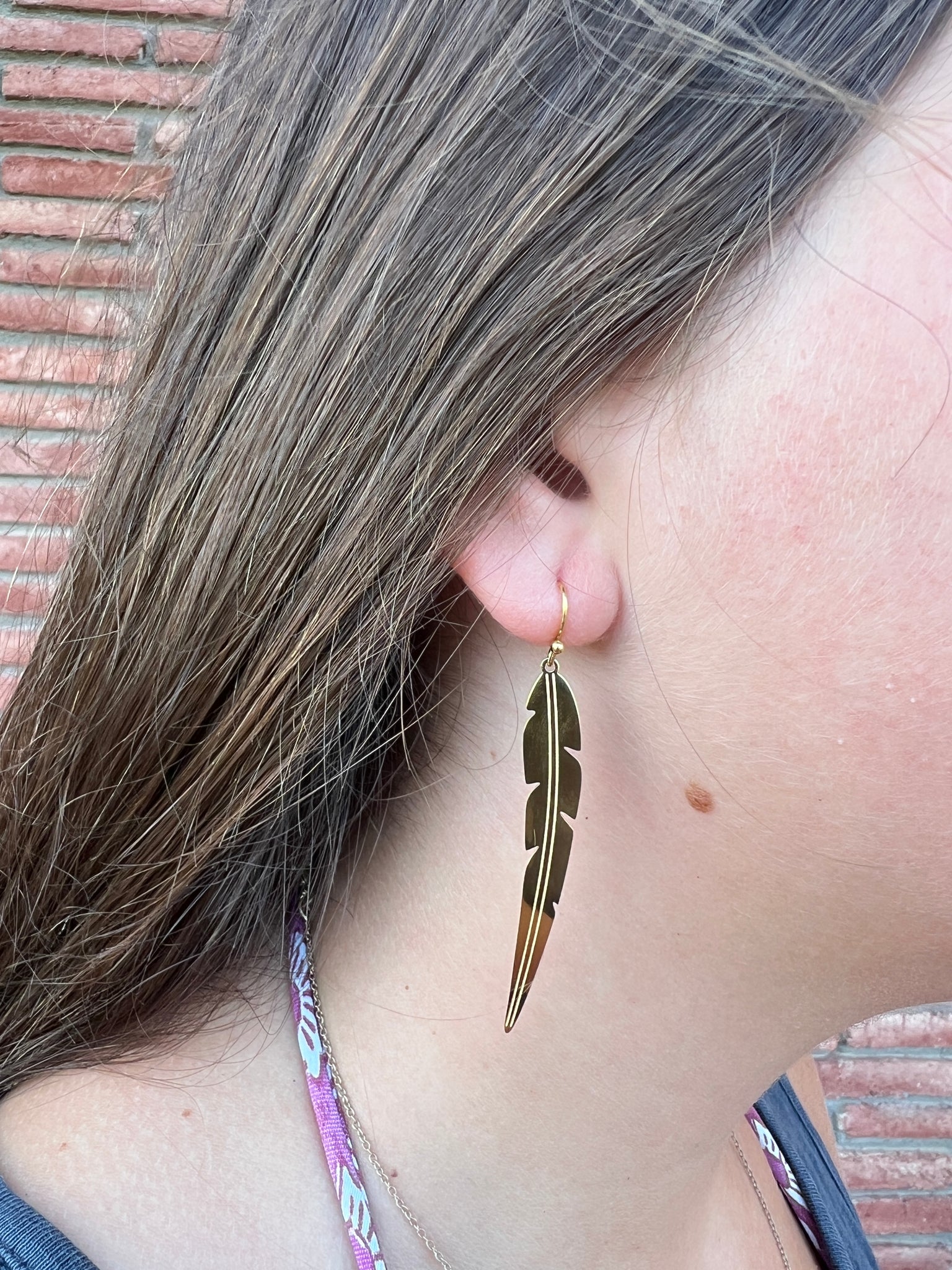 PENDIENTES LARGOS PLUMA