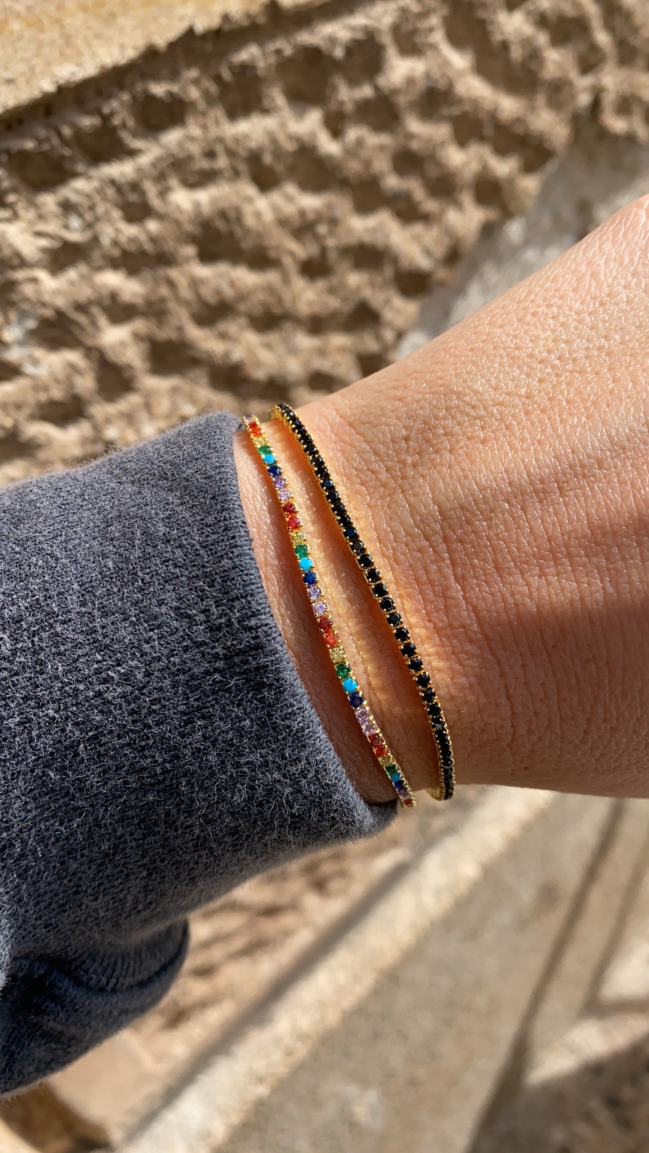 PULSERA RIVIERE DE CIRCONITAS EN PLATA DE LEY