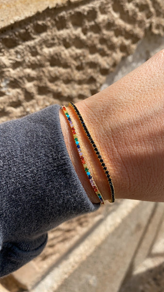 PULSERA RIVIERE DE CIRCONITAS EN PLATA DE LEY