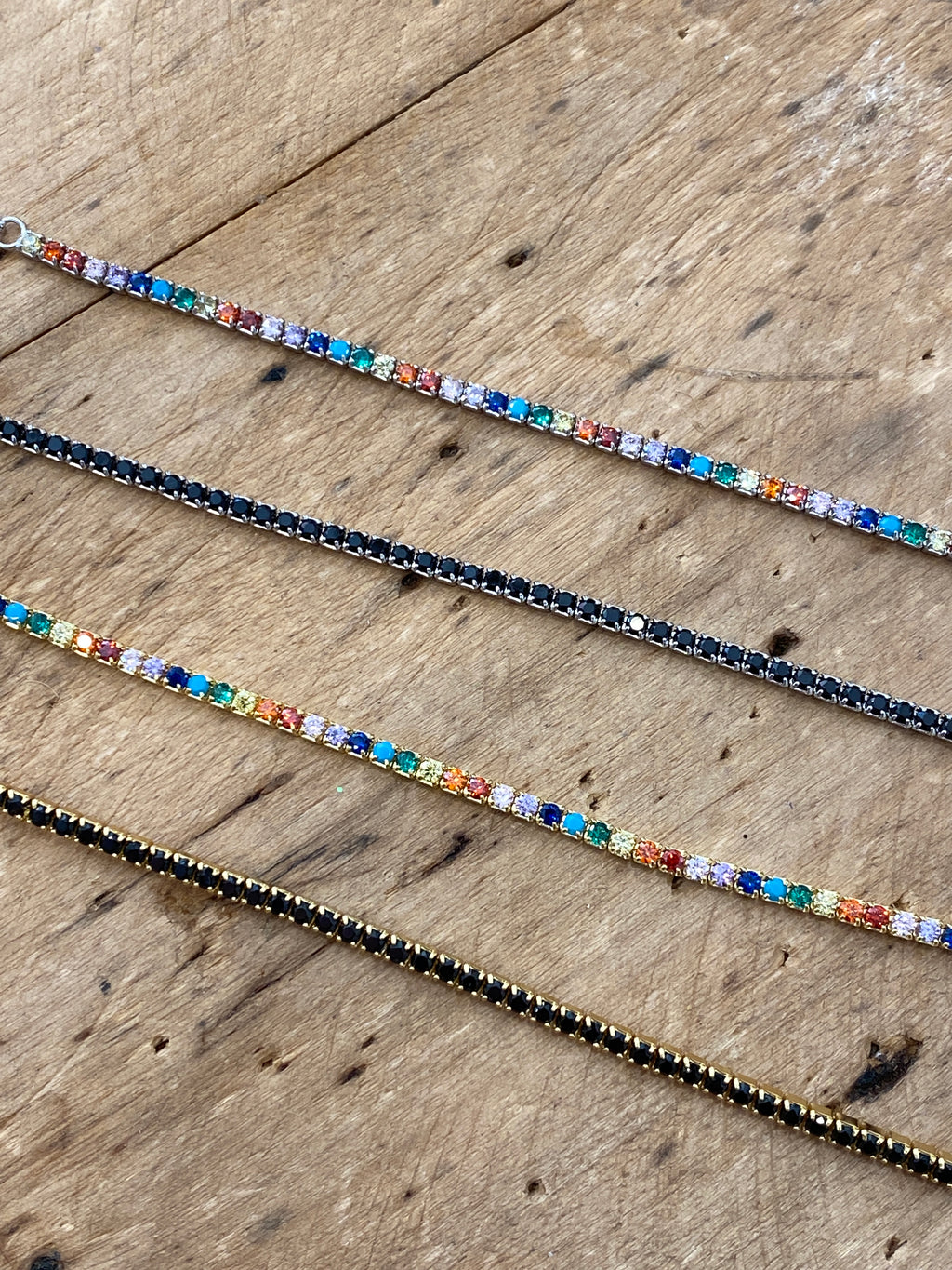PULSERA RIVIERE DE CIRCONITAS EN PLATA DE LEY