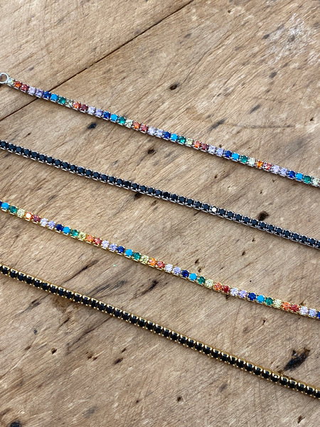 PULSERA RIVIERE DE CIRCONITAS EN PLATA DE LEY