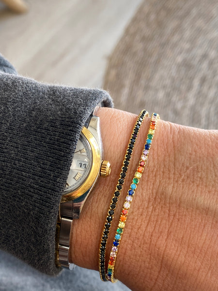 PULSERA RIVIERE DE CIRCONITAS EN PLATA DE LEY