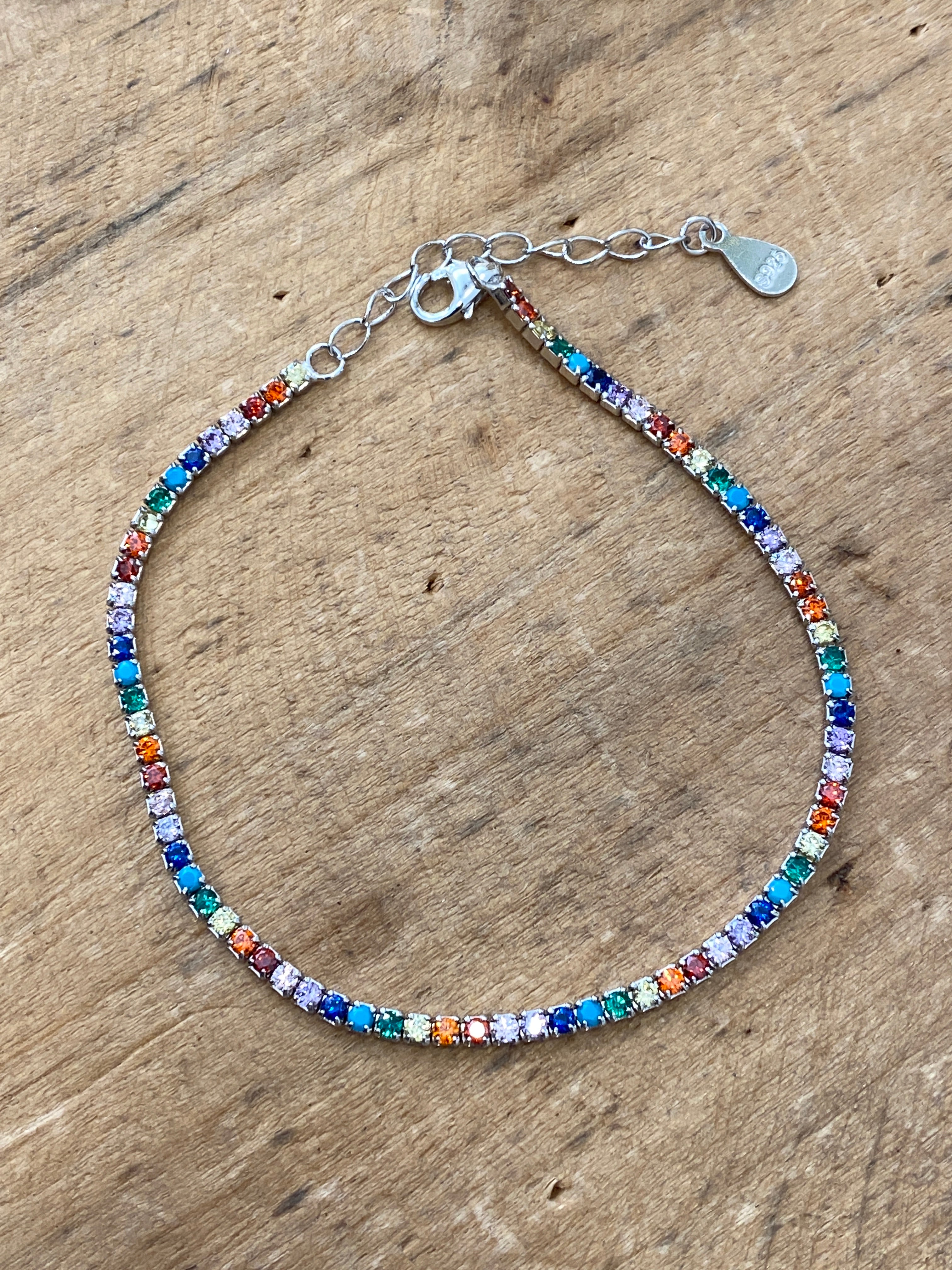 PULSERA RIVIERE DE CIRCONITAS EN PLATA DE LEY