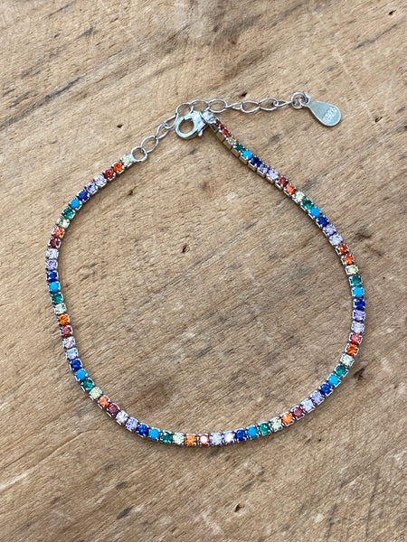 PULSERA RIVIERE DE CIRCONITAS EN PLATA DE LEY