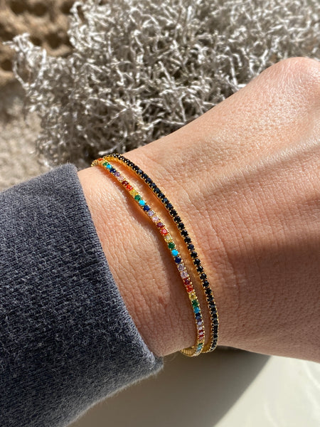 PULSERA RIVIERE DE CIRCONITAS EN PLATA DE LEY