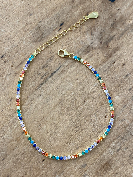 PULSERA RIVIERE DE CIRCONITAS EN PLATA DE LEY