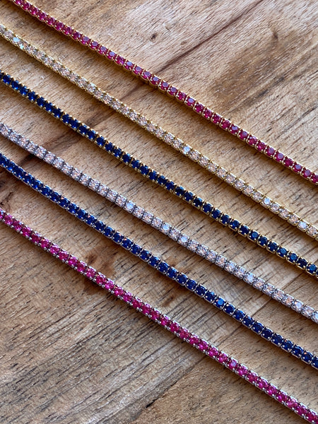 PULSERA RIVIERE DE CIRCONITAS EN PLATA DE LEY
