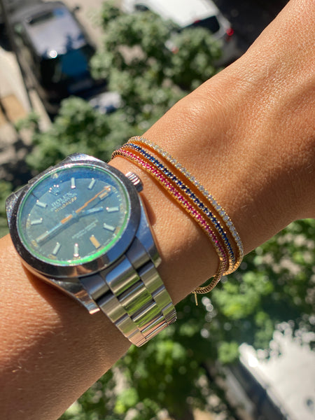 PULSERA RIVIERE DE CIRCONITAS EN PLATA DE LEY