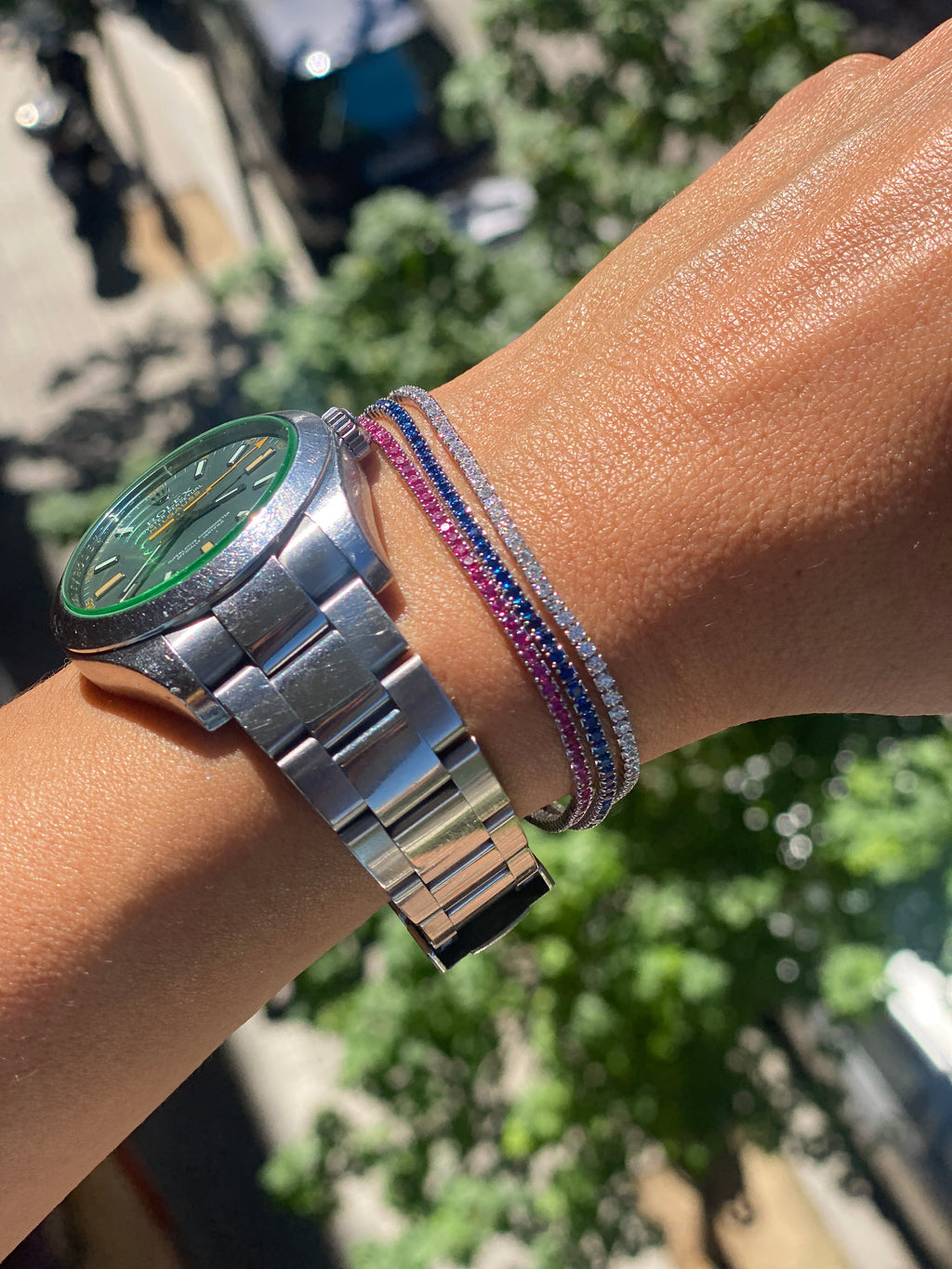 PULSERA RIVIERE DE CIRCONITAS EN PLATA DE LEY