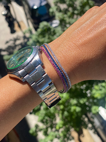 PULSERA RIVIERE DE CIRCONITAS EN PLATA DE LEY