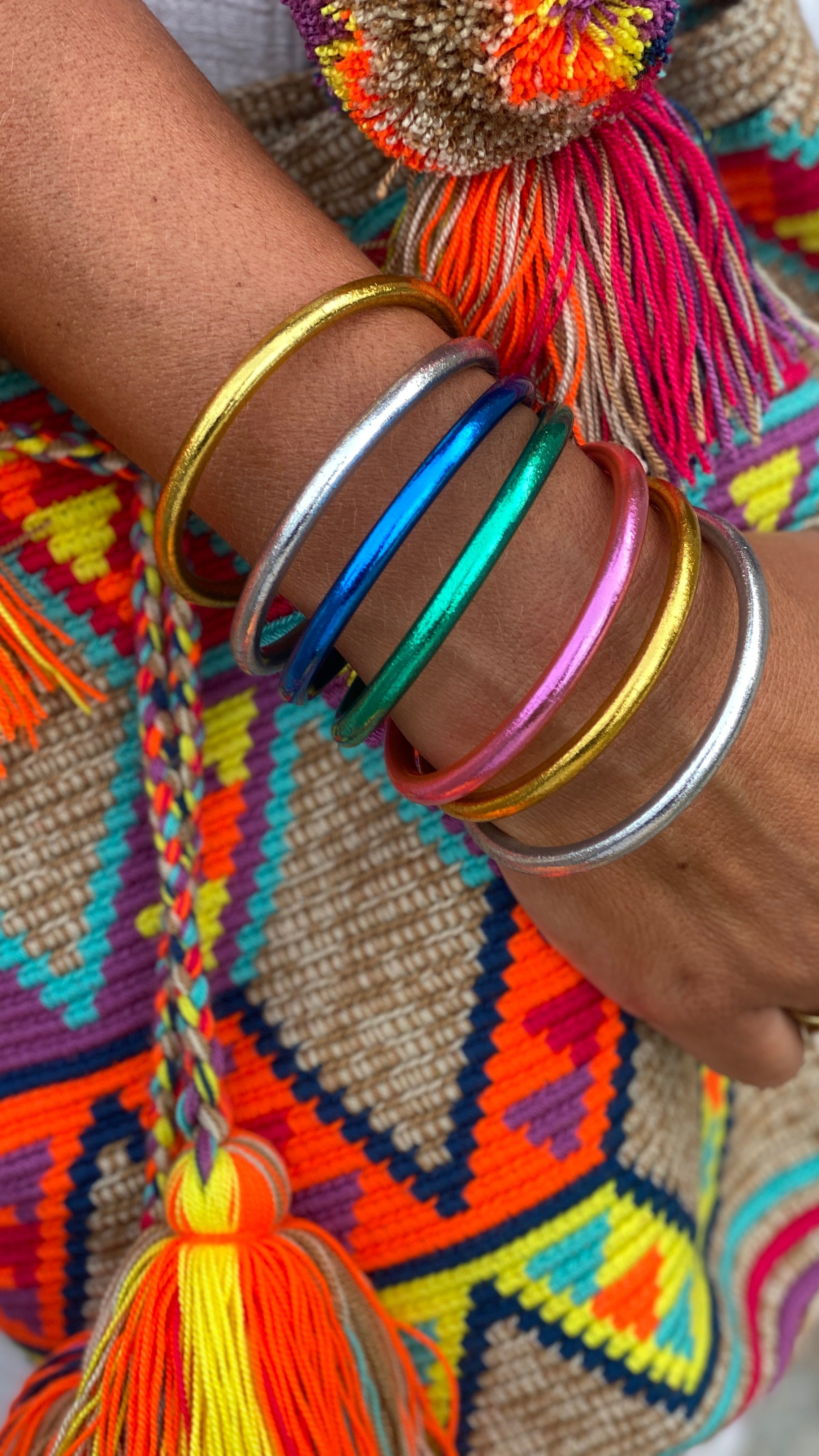 PULSERAS PAN DE ORO DE COLORES