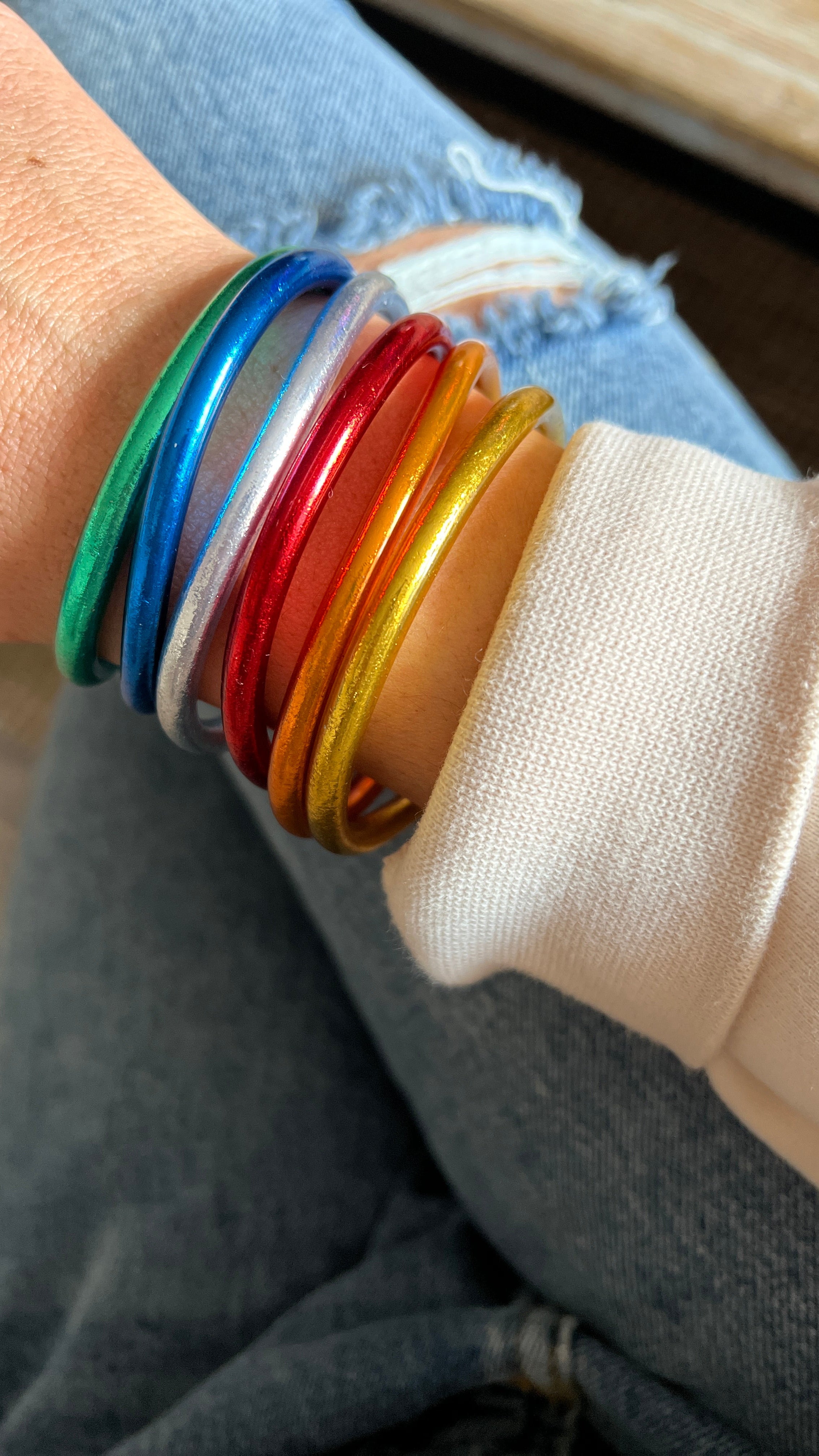 PULSERAS PAN DE ORO DE COLORES