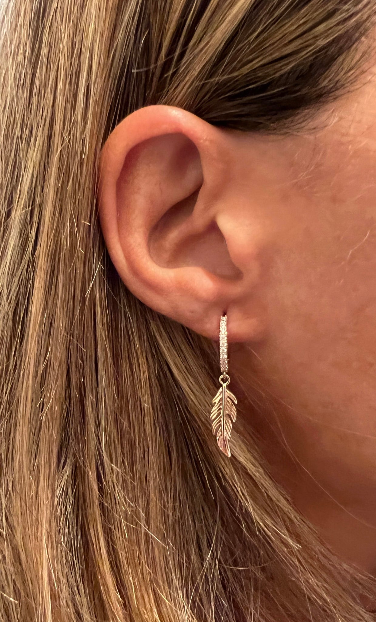 PENDIENTES PLUMA CIRCONITAS