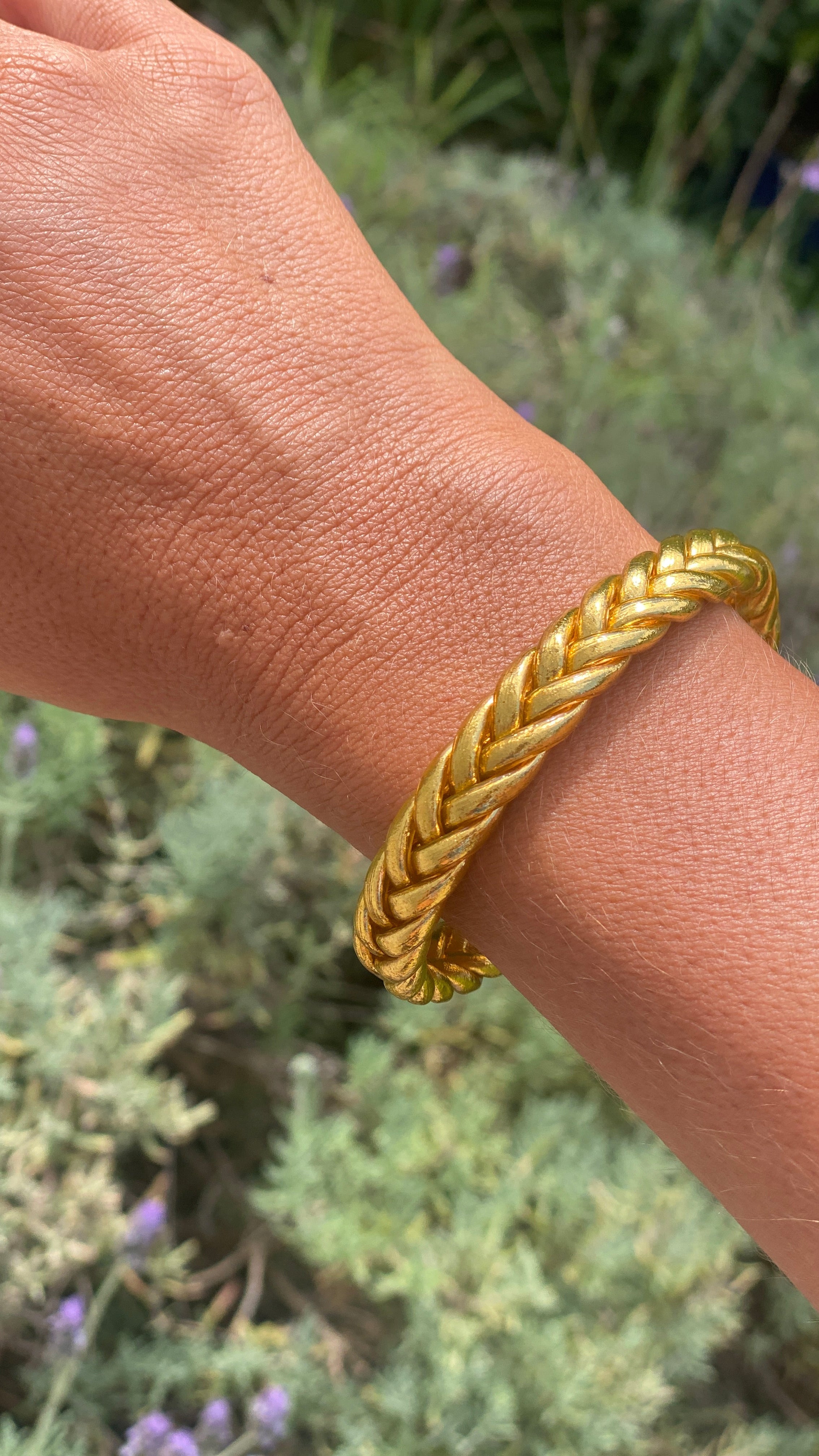 PULSERA TRENZA PAN DE ORO, COBRE O PLATA
