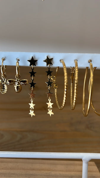 PENDIENTES LARGOS ESTRELLITAS