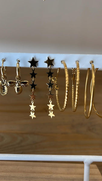 PENDIENTES LARGOS ESTRELLITAS