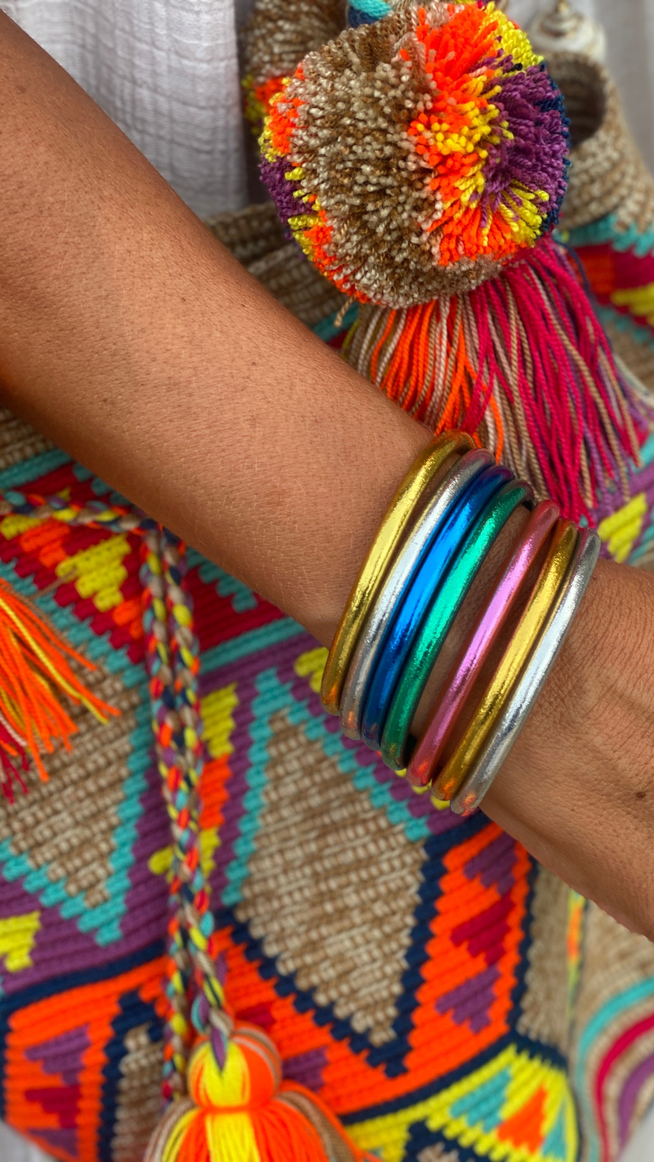 PULSERAS PAN DE ORO DE COLORES