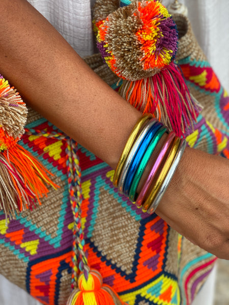 PULSERAS PAN DE ORO DE COLORES