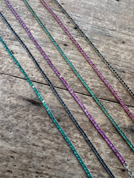 PULSERA RIVIERE DE CIRCONITAS EN PLATA DE LEY