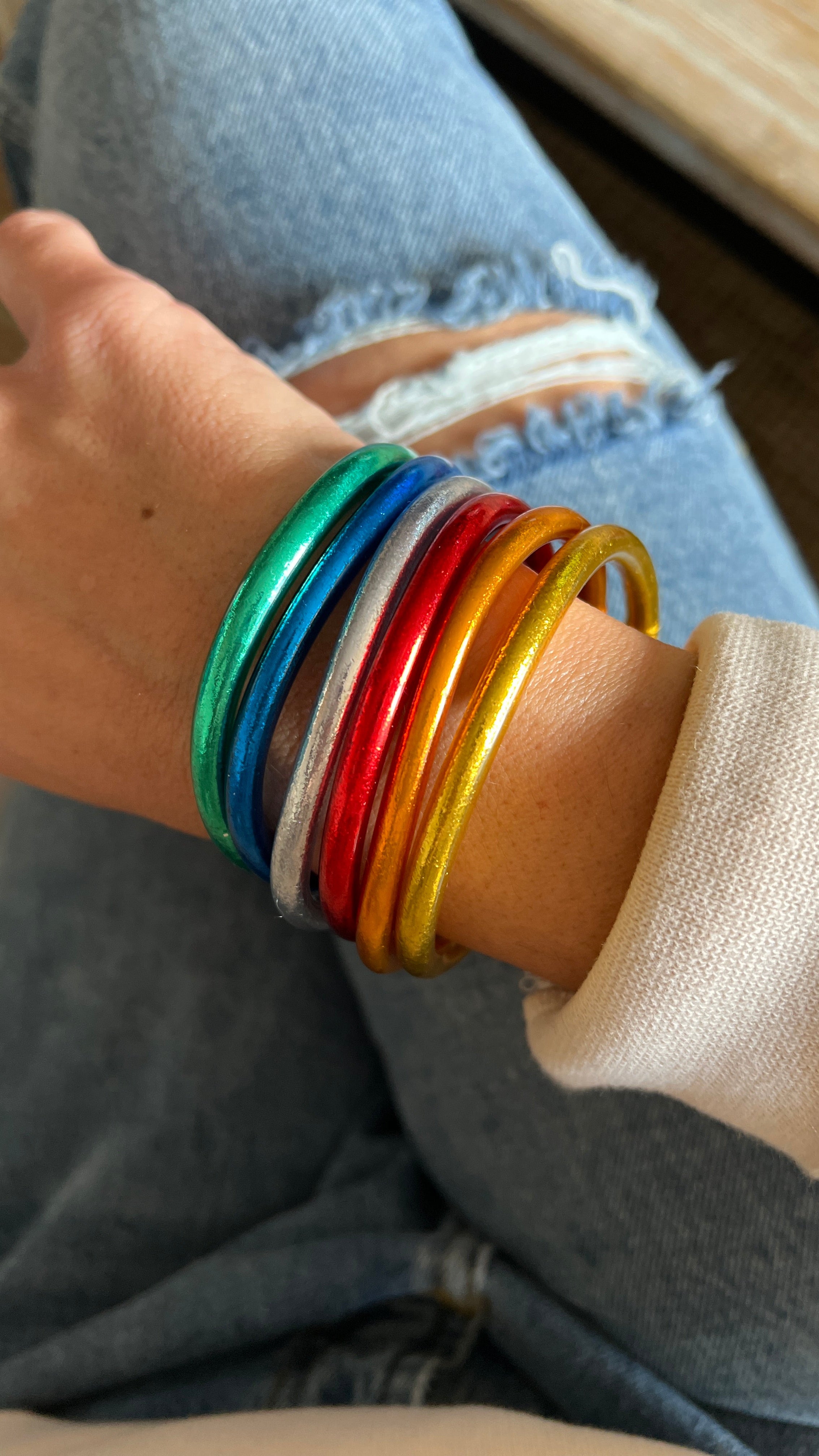 PULSERAS PAN DE ORO DE COLORES