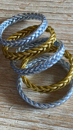 PULSERA TRENZA PAN DE ORO, COBRE O PLATA