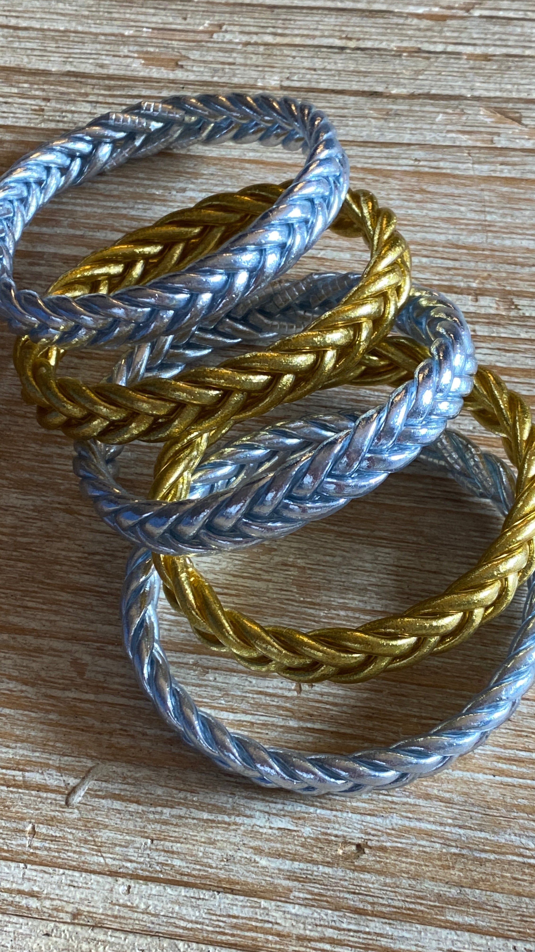 PULSERA TRENZA PAN DE ORO, COBRE O PLATA