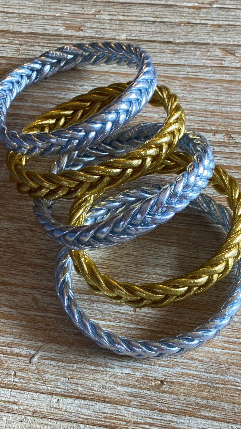 PULSERA TRENZA PAN DE ORO, COBRE O PLATA